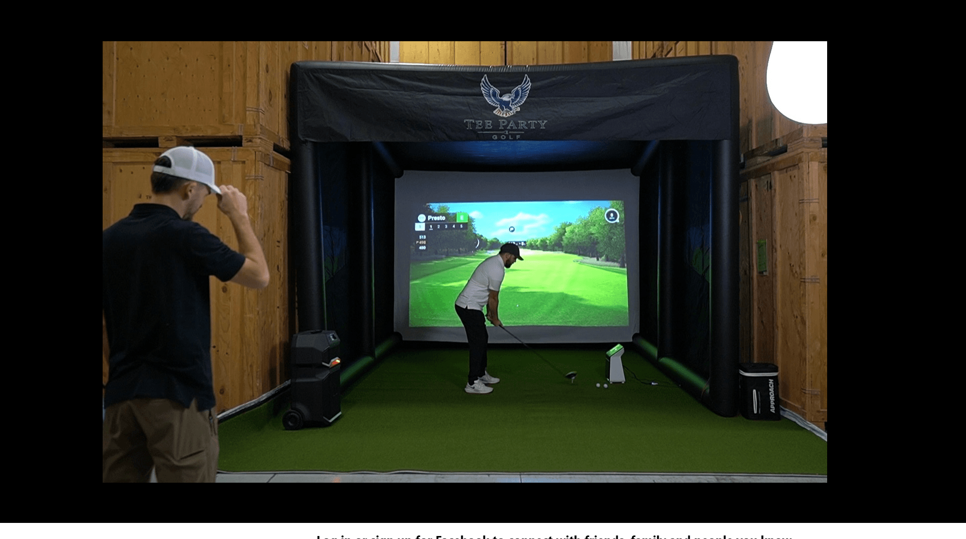 Simulator screen and enclosure at an event